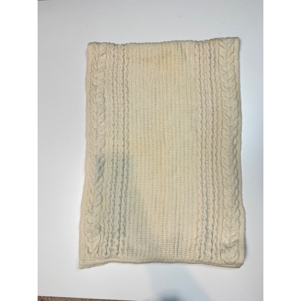 Club‎ Monaco Cream Cable Knit Wool Alpaca Blend Scarf OS UT